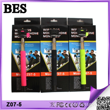 2015 New Product Wireless Extendable Handheld Monopod Selfie Stick with Bluetooth Shutter Button